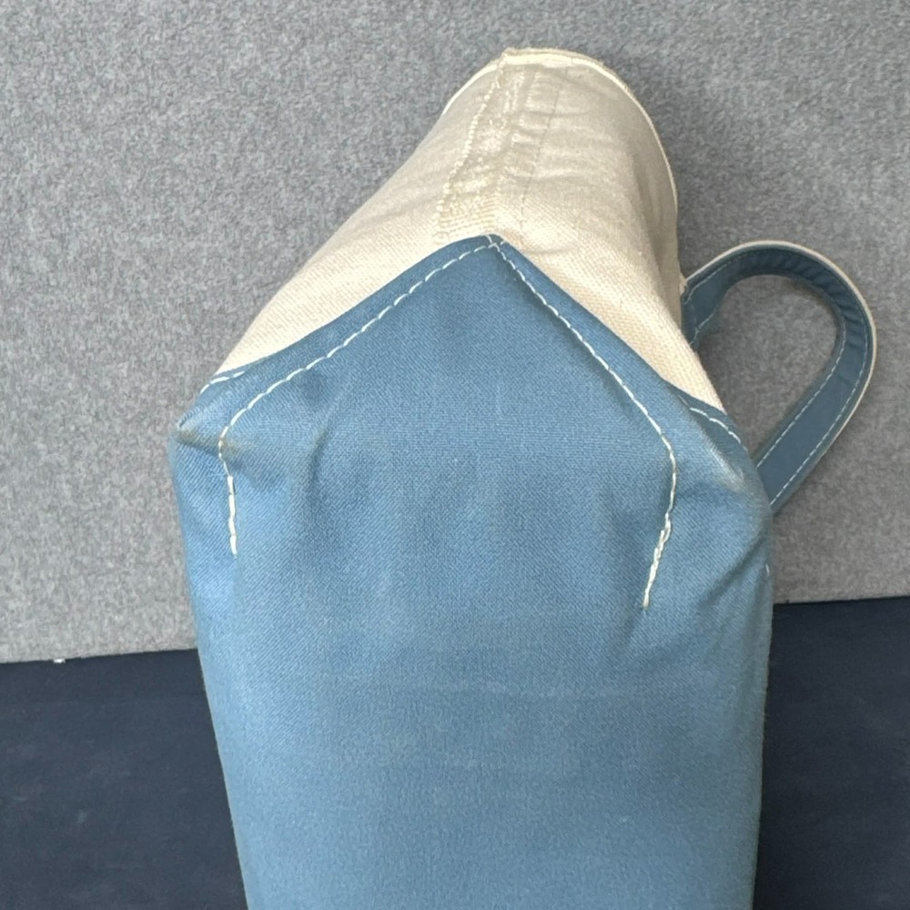 L.L. Bean Boat And Tote Bag Medium Blue Canvas USA Monogram Preppy Coastal - Picture 7 of 15